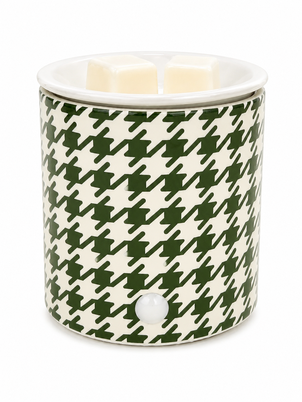 Green Houndstooth Electric Wax Warmer
