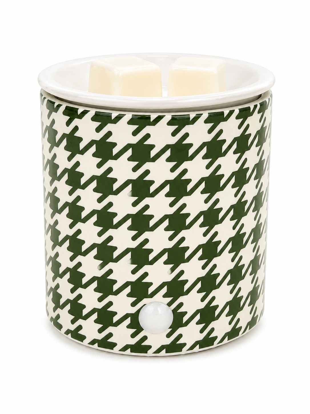 Green Houndstooth Electric Wax Warmer